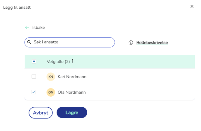 legg til person i gruppe ledere