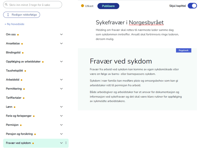 rediger phb før publisering